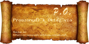 Proszonyák Oktávia névjegykártya
